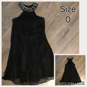 Black high neck cocktail dress
